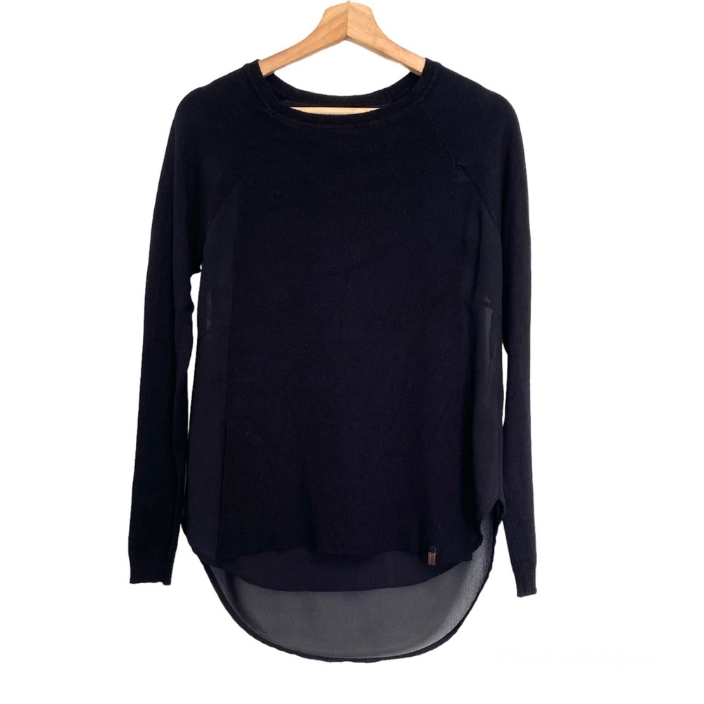RUDSAK Dionne Long Sleeve Sweater Top, Sheer Back, Black, Size Small - Picture 2 of 8